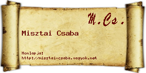 Misztai Csaba névjegykártya